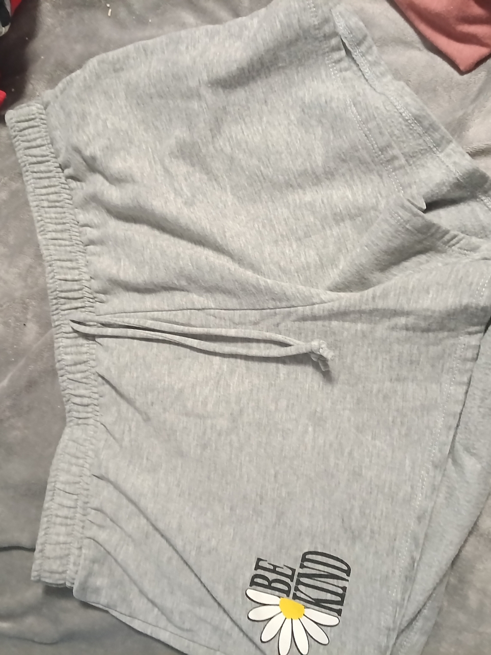 Source Unknown Light Gray High-Waist Women’s Shorts with Daisy Graphic